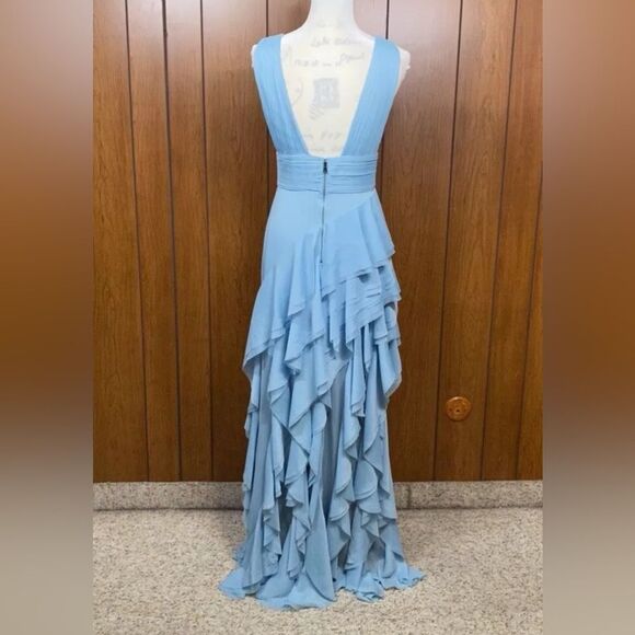 Alice + Olivia Asymmetric Ruffled Maxi Dress size 4 - Picture 10 of 14